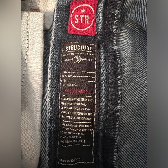 Structure  Men’s Dark Blue Jeans Relax Fit Size 29X32 - Picture 8 of 10